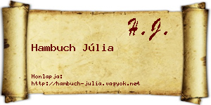 Hambuch Júlia névjegykártya
